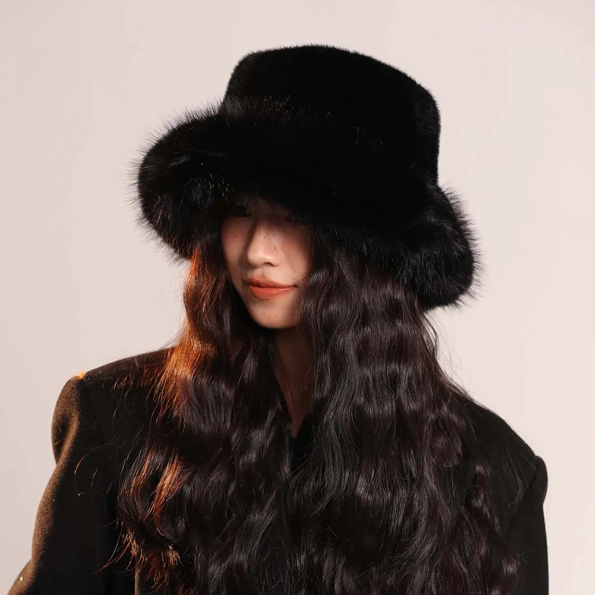 Hat with earflaps top hats bucket hat fisherman hat man Snow peak Big size ArtificialFur hat Winter hat y2k accessories ski mask