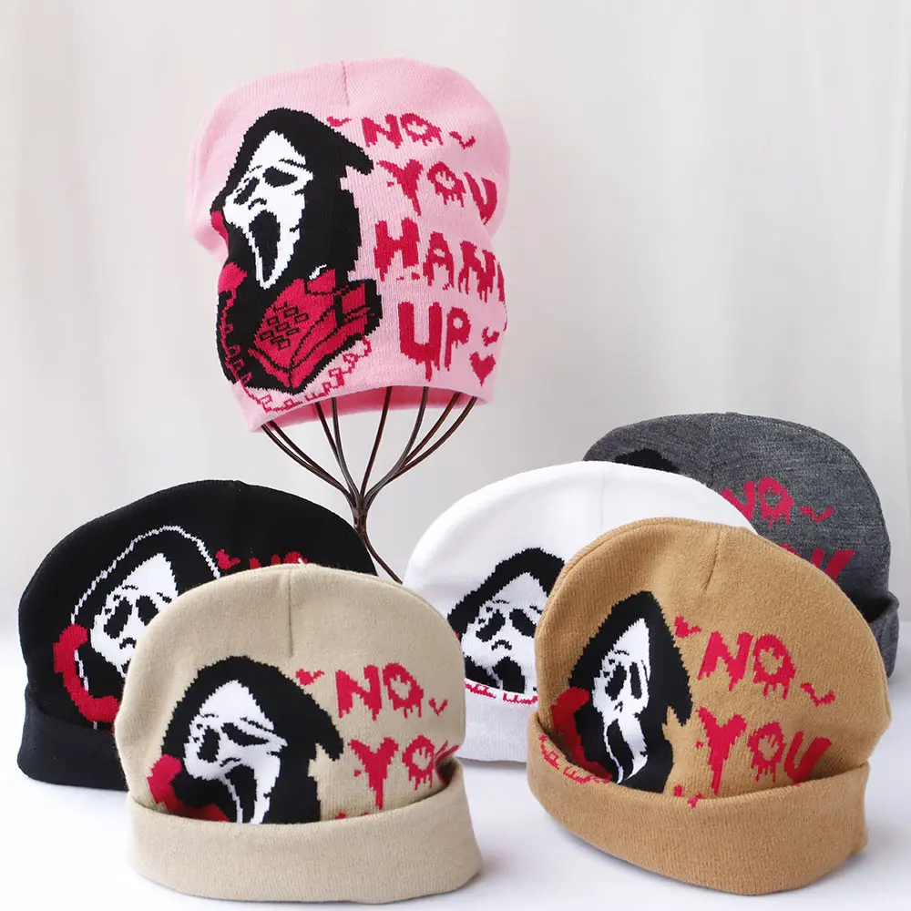 warm phone Ski cap new cool popular winter knitted Toddler beanie hats Embroidery Knitted Hat y2k acrylic hip hop dice hat caps