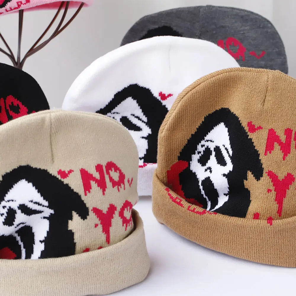 warm phone Ski cap new cool popular winter knitted Toddler beanie hats Embroidery Knitted Hat y2k acrylic hip hop dice hat caps