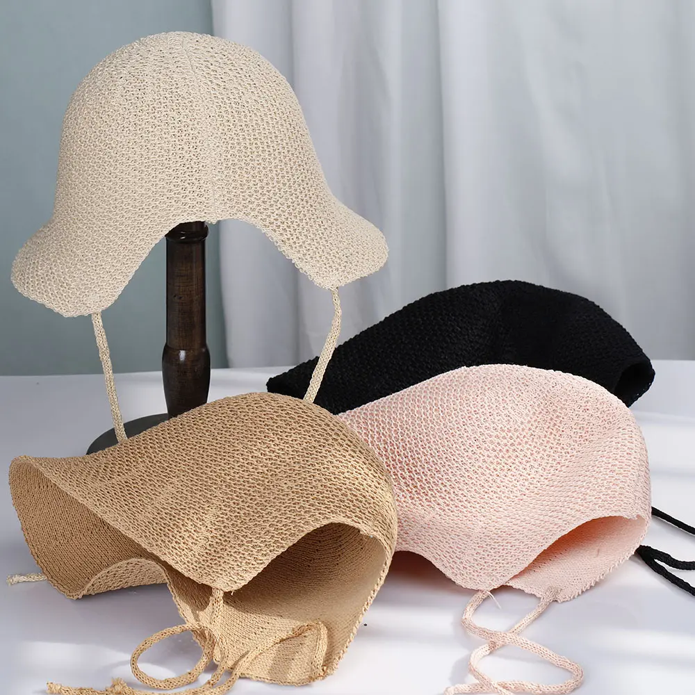 2022 NEW Womens Straw Hats Panamas UV Protection Sun Visor Beach Hats fashion Visors Foldable Female Women's summer hat