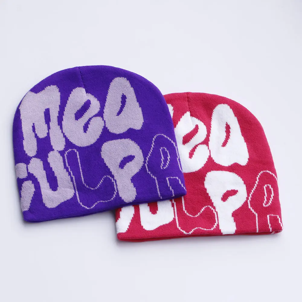 warm Letter Ski cap new cool popular winter knitted Toddler beanie hats Embroidery Knitted Hat y2k acrylic hip hop dice hat caps