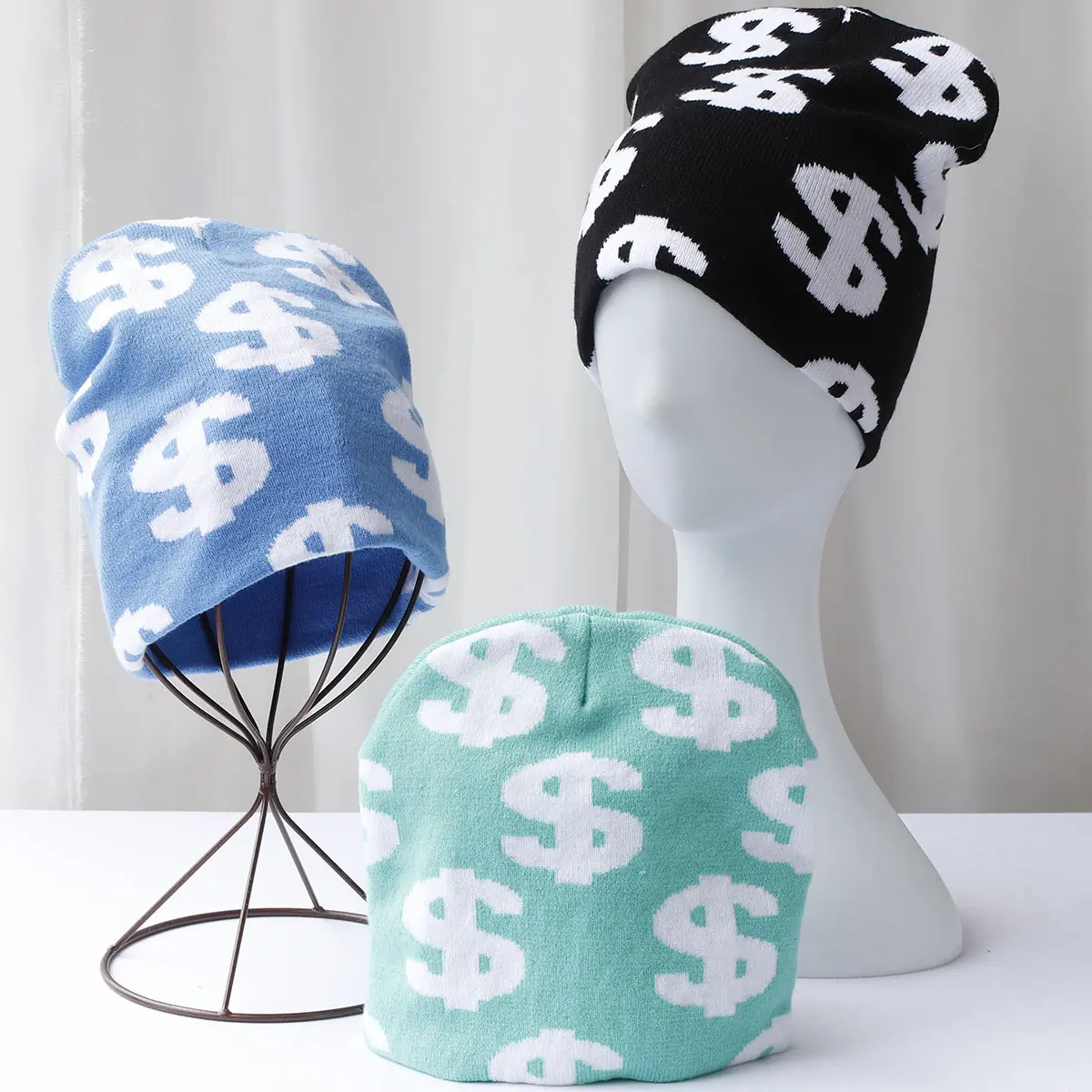 Coin Fun hatSki cap new cool popular winter knitted Toddler beanie hats Embroidery Knitted Hat y2k acrylic hip hop dice hat caps
