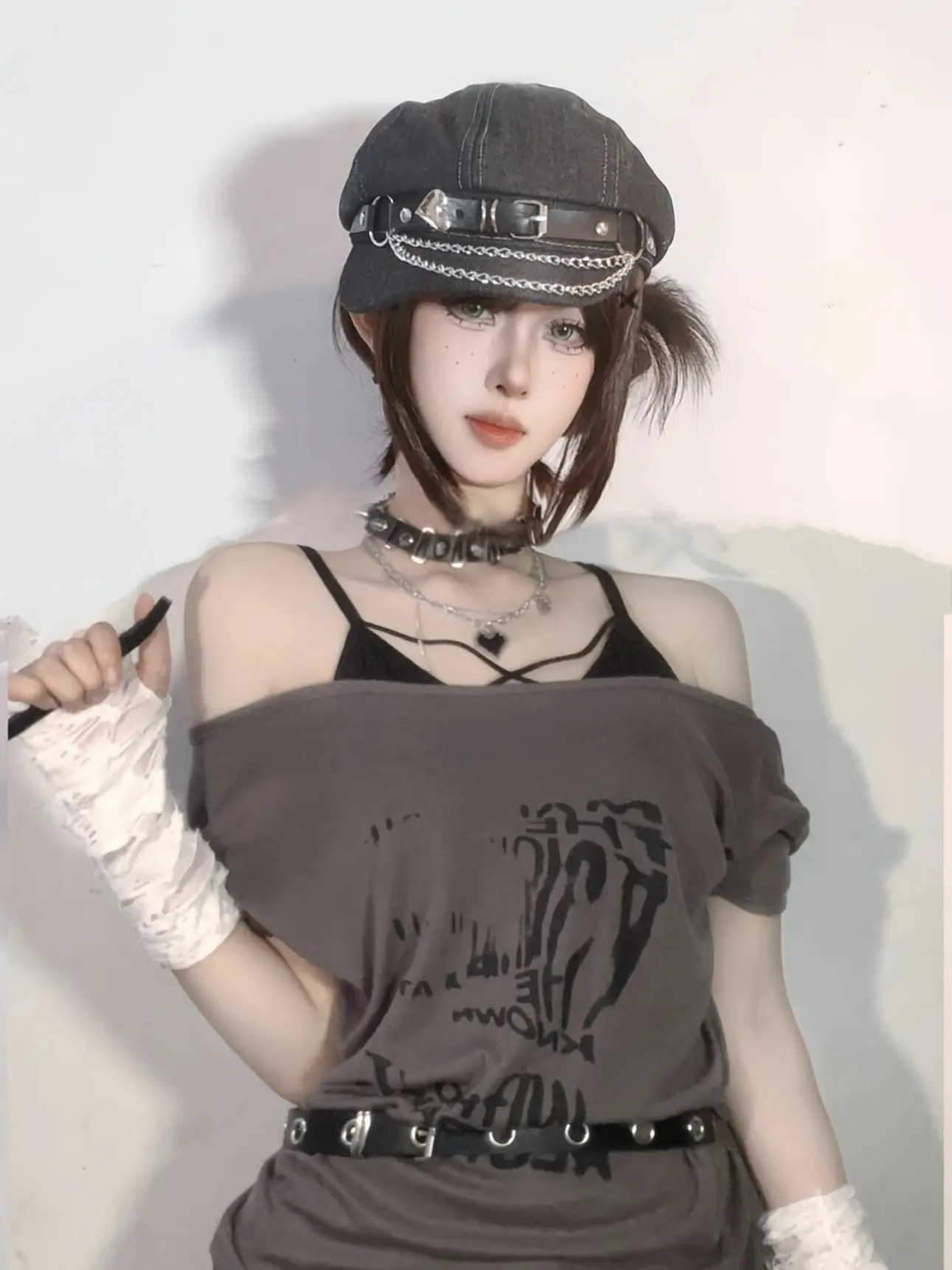 2025 fashion hip hop Customized Harajuku Gothic Lolita Beret Hat Y2K Punk Lace Bow Decorative Handmade Sun Hatfor Girls