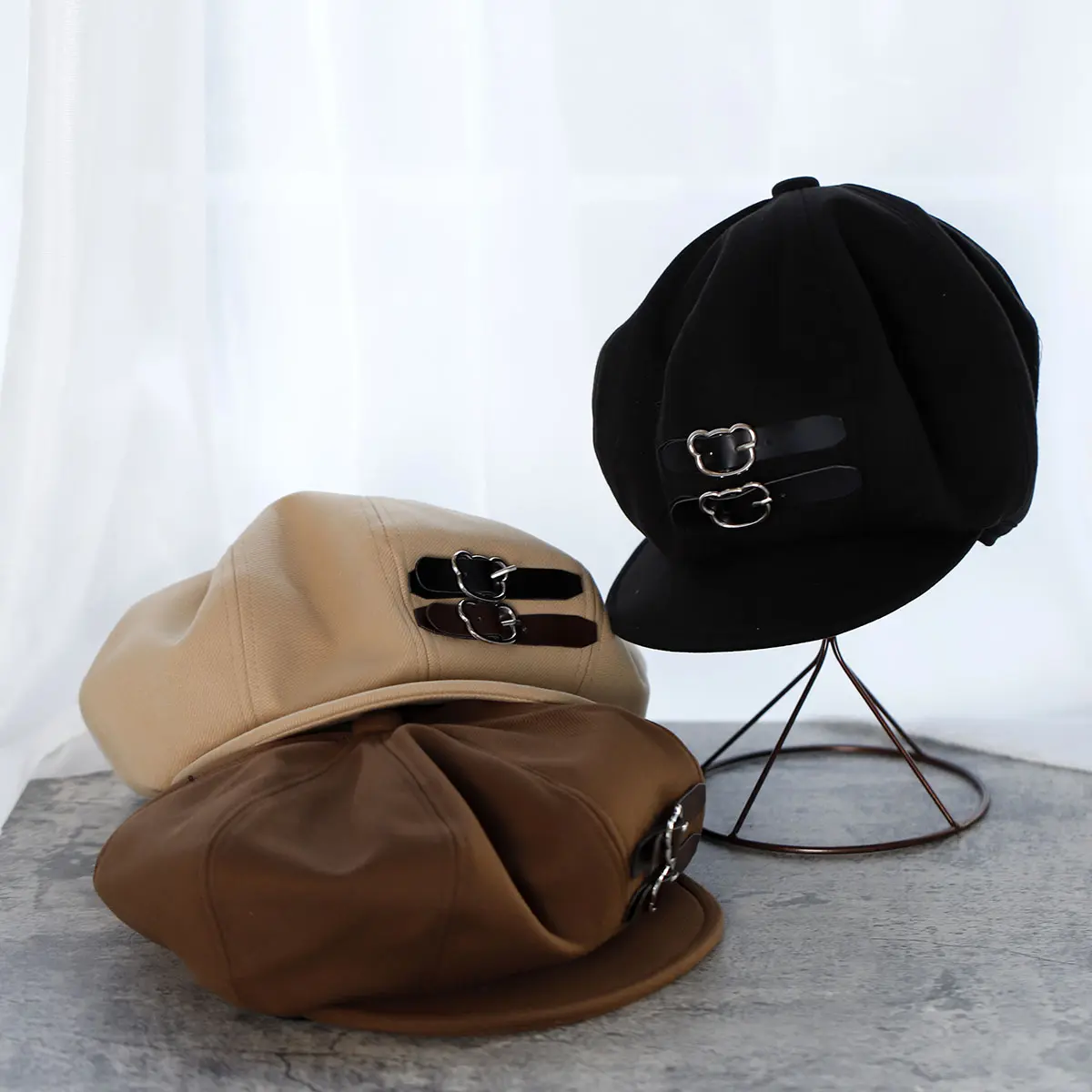 2023 big cap newsboy cap Korean hat Women's hat Spicy Girl Style Beret cap Ladies hat Winter hat maillard style Octagonal cap