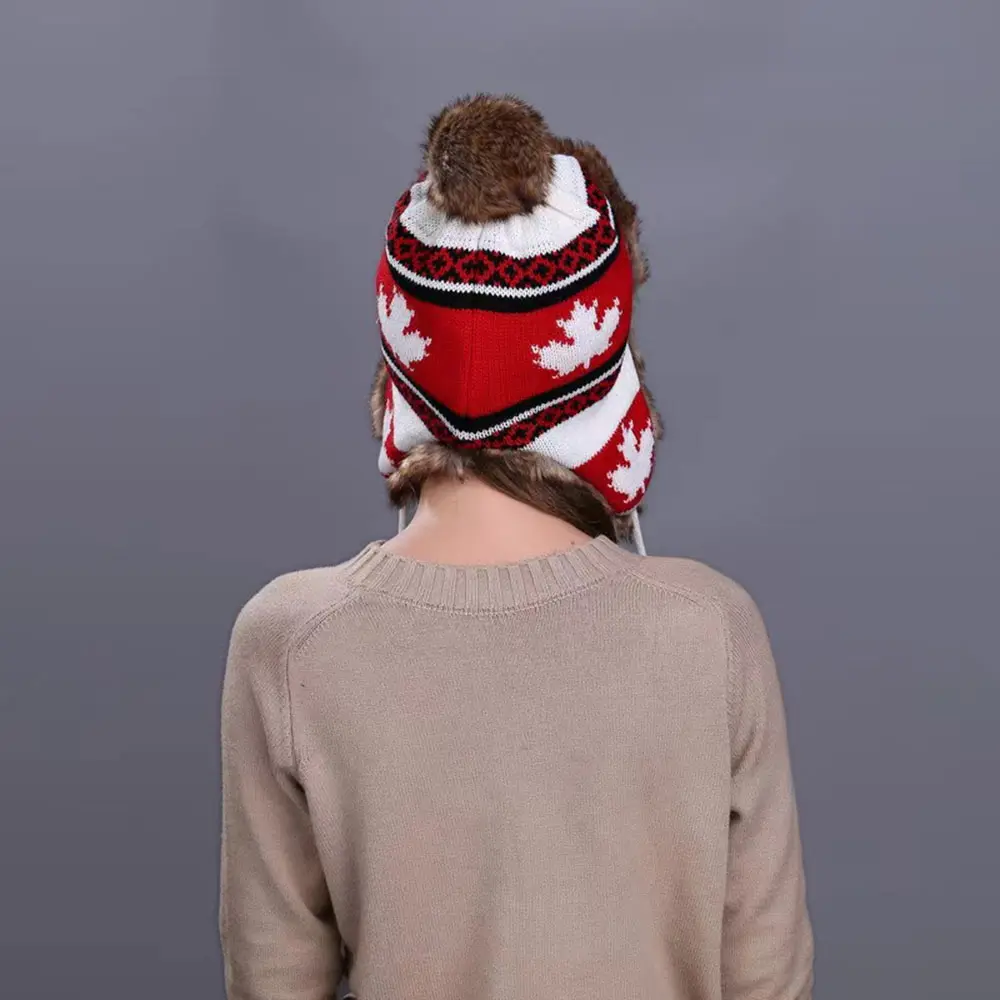 Rear fork ball caps Funny Fashion Autumn Winter Leopard Fur bomber Ball Plush Big ear hats Hat Soft Warm Thick Basin Bucket Hats
