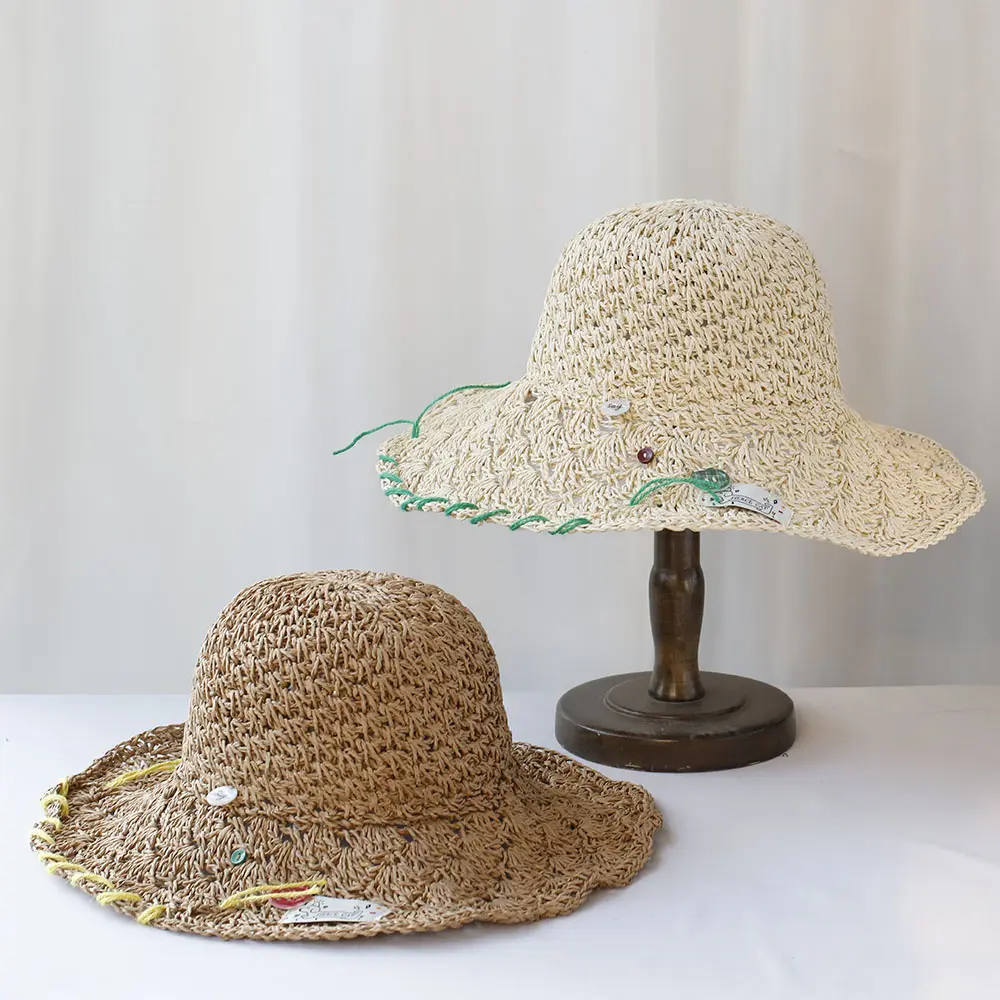 NEW Women Sun Hat Wide Large Brim Beach Hats Womens Summer Straw Hat Foldable Sun Hat Chapeau Femme Beach UV Protection Cap