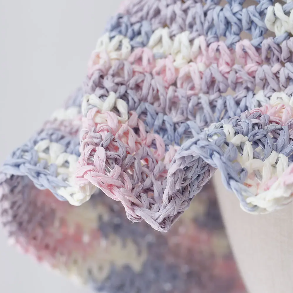 Rainbow Hat Tie dyeing New fashion Style  Bucket Hats Foldable Sun Crochet Hat For Beach, Travel And Vacation handmade straw hat
