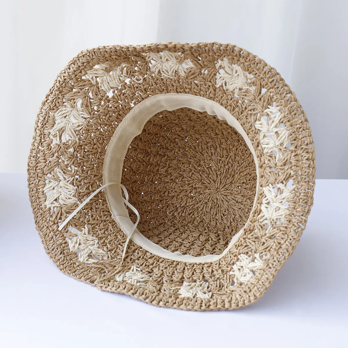 2024 New fashion Foldable bucket hat UV Protection sun hat For Beach,Travel And Vacation handmade straw hat
