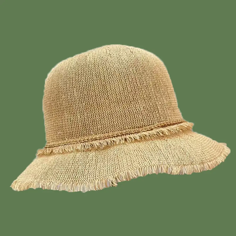 Simple solid color tassels hat beach women's hats for the sun Golf cap summer hat Women's hat straw hat Bucket hat sun hats caps