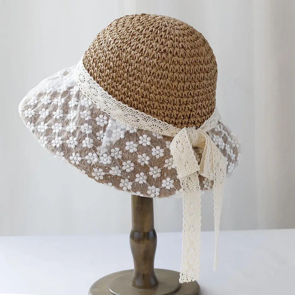 NEW Women Sun Hat Wide Large Brim Beach Hats Womens Summer Straw Hat Foldable Sun Hat Chapeau Femme Beach UV Protection Cap