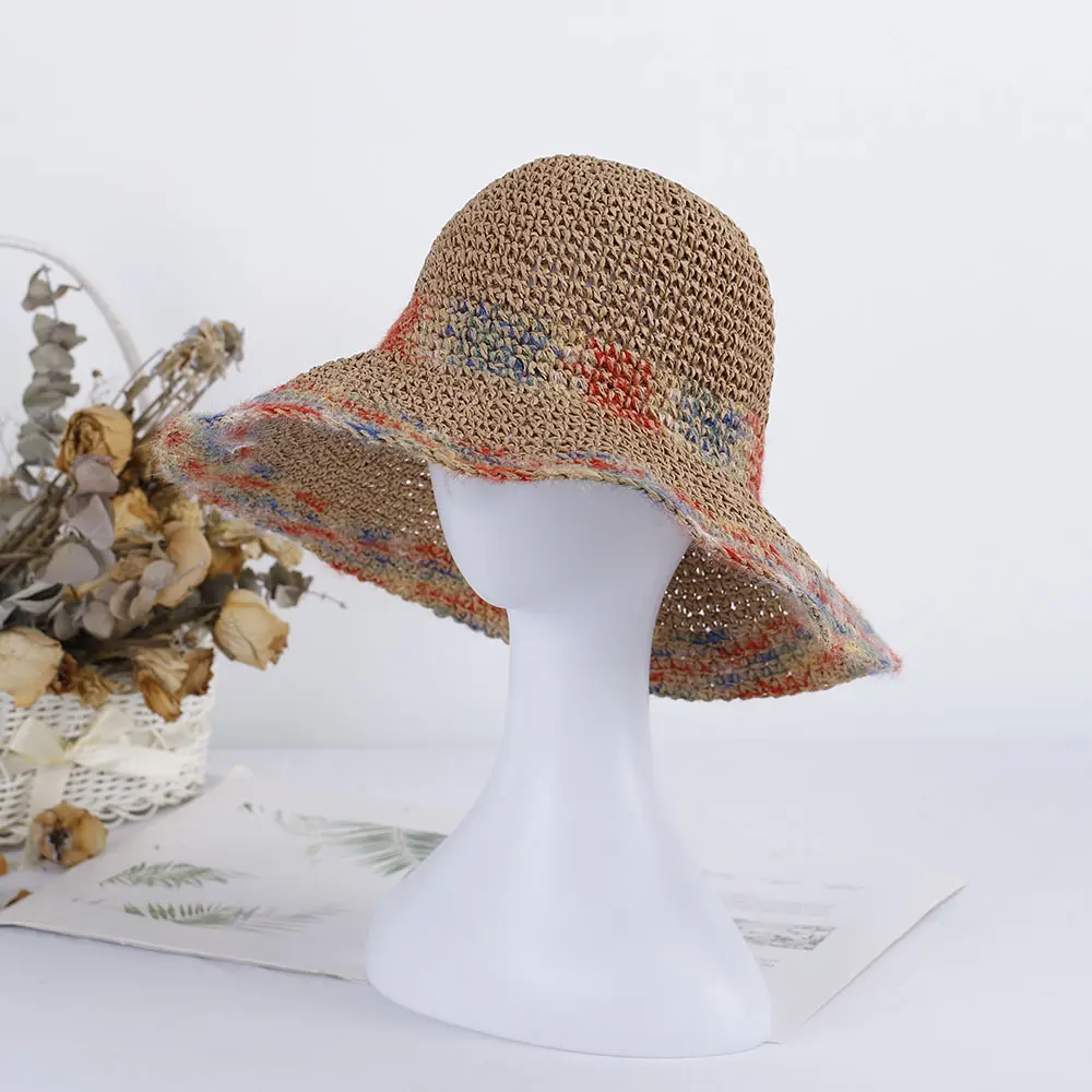 New beach collapsible Caps women women's hats for the sun summer hat Straw hat Bucket hat golf hat women uv protection solar hat