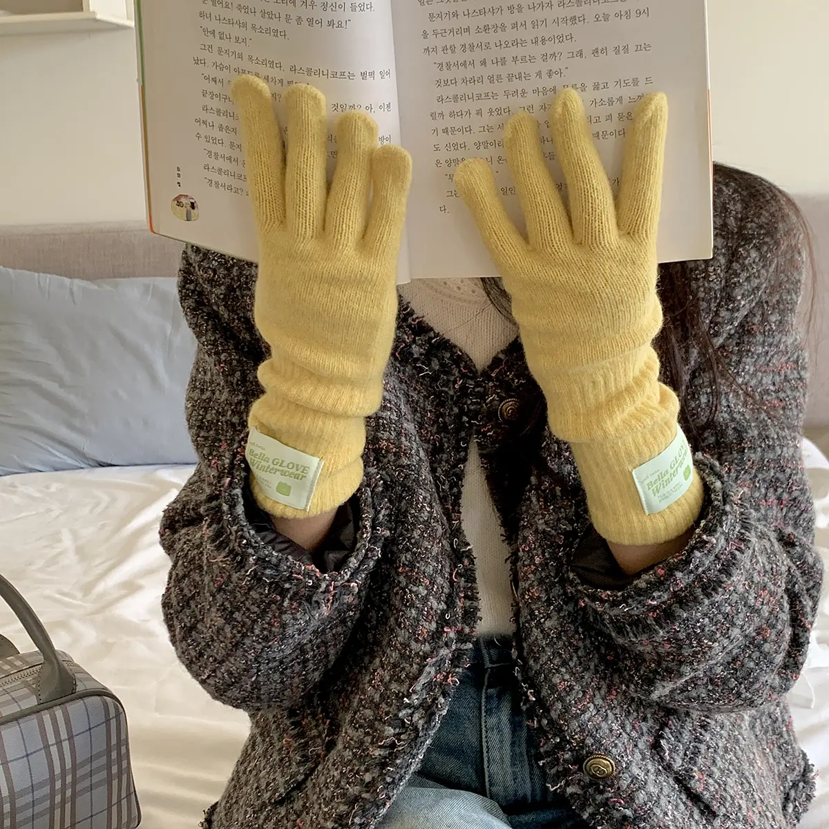 New Cute Rabbit knitting Gloves Female Winter Mittens Factory Outlet Fur Gloves women's winter gloves Women Girls Mittens 2024