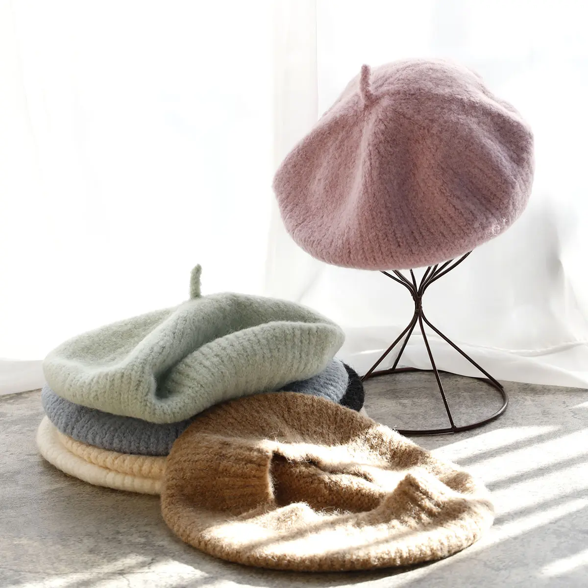 elegant women's Caps ladies hat Cashmere knitting beret hats for women Beret man Women's hat winter hats woman Beret for girls