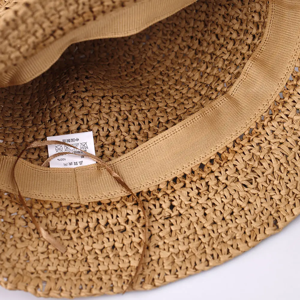2022 sun protection women's beach hat Bucket hat women's cap 2022 Balaclava rafia sun hat visor hat straw hat panama for girls