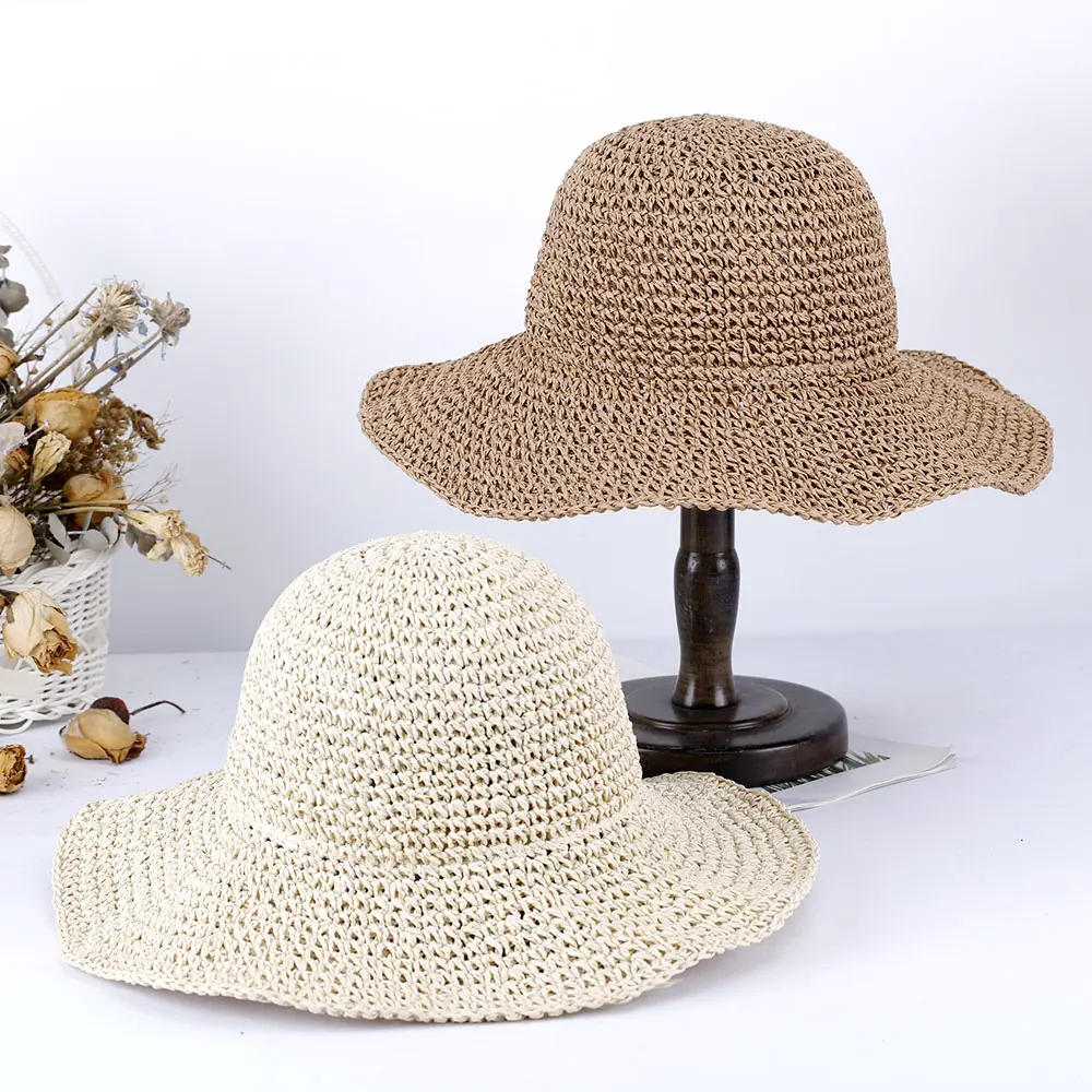 2023 Women's summer Beach cap hat pure color bucket hat cool women's hats for the sun sun hat Straw hat Hat for girl Hiking hat