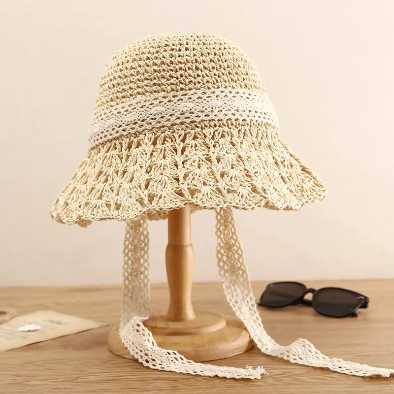 New 2021 summer sun hat bow Raffia hat Visor Temperament  Straw hats Women's Sea beach vacation leisure sunscreen hats for girls
