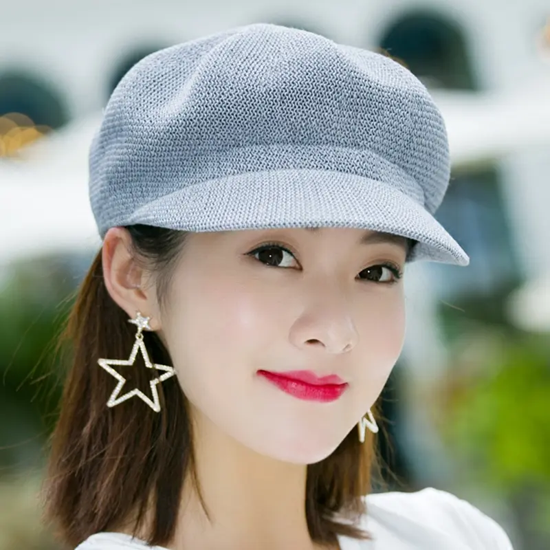 2022 new arrive Fashionable stereotyped paper straw octagonal hat  popular for men and woment retro Beret women's hat