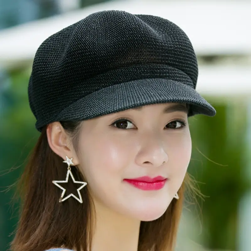 2022 new arrive Fashionable stereotyped paper straw octagonal hat  popular for men and woment retro Beret women's hat