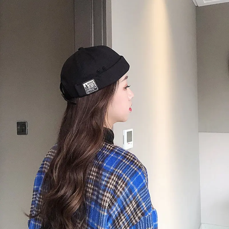 Vintage Docker Cap Brimless Hat Breathable Beanie Hats Cotton Retro Adjustable Literary Landlord Sailor Cap Women Hip Hop Hat