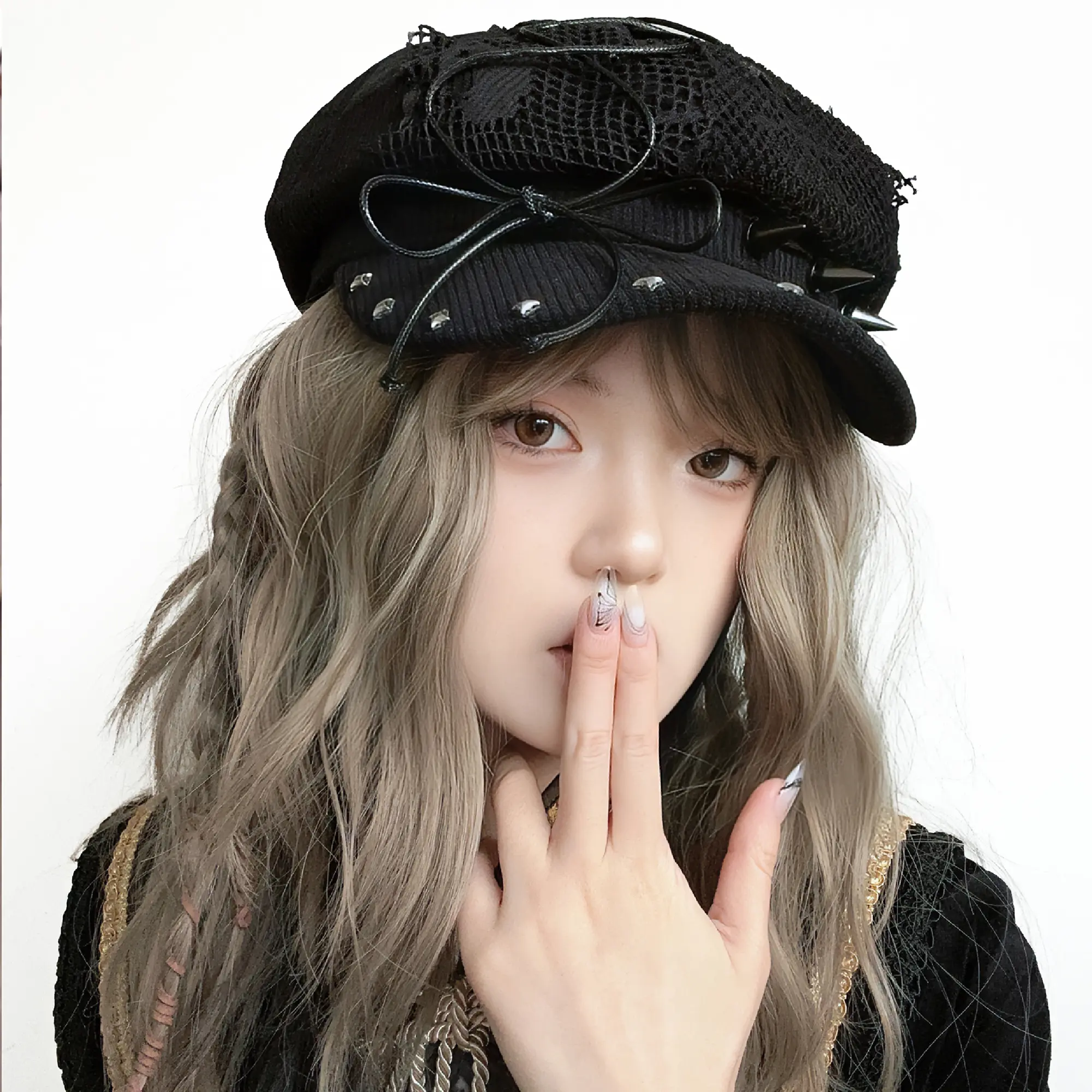 2025 NEW y2k Cotton and Linen Strawberry Bow Decorative Beret Women Summer Thin Soft Brim Large Version Octagonal Newsboy Cap