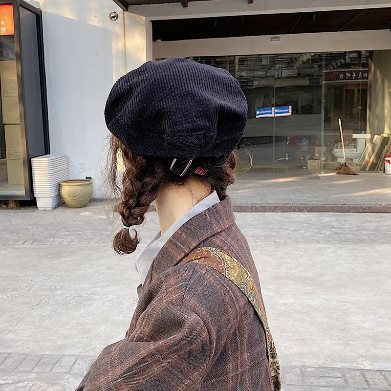 2020 Hat winter women's fashion Beret cap Girl's Vintage Artist Painter Hat Winter Autumn Embroidery K Wool hat cap adjustable