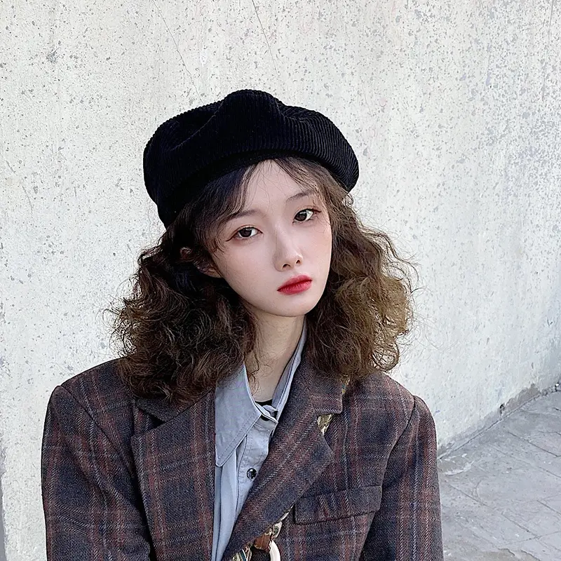2020 Hat winter women's fashion Beret cap Girl's Vintage Artist Painter Hat Winter Autumn Embroidery K Wool hat cap adjustable