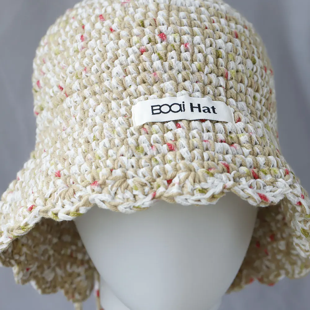 2025 new fashion Autumn Winter Colored Handmade Striped Knitted Bucket Hats Versatile Crochet Thick Women Fisherman Hats
