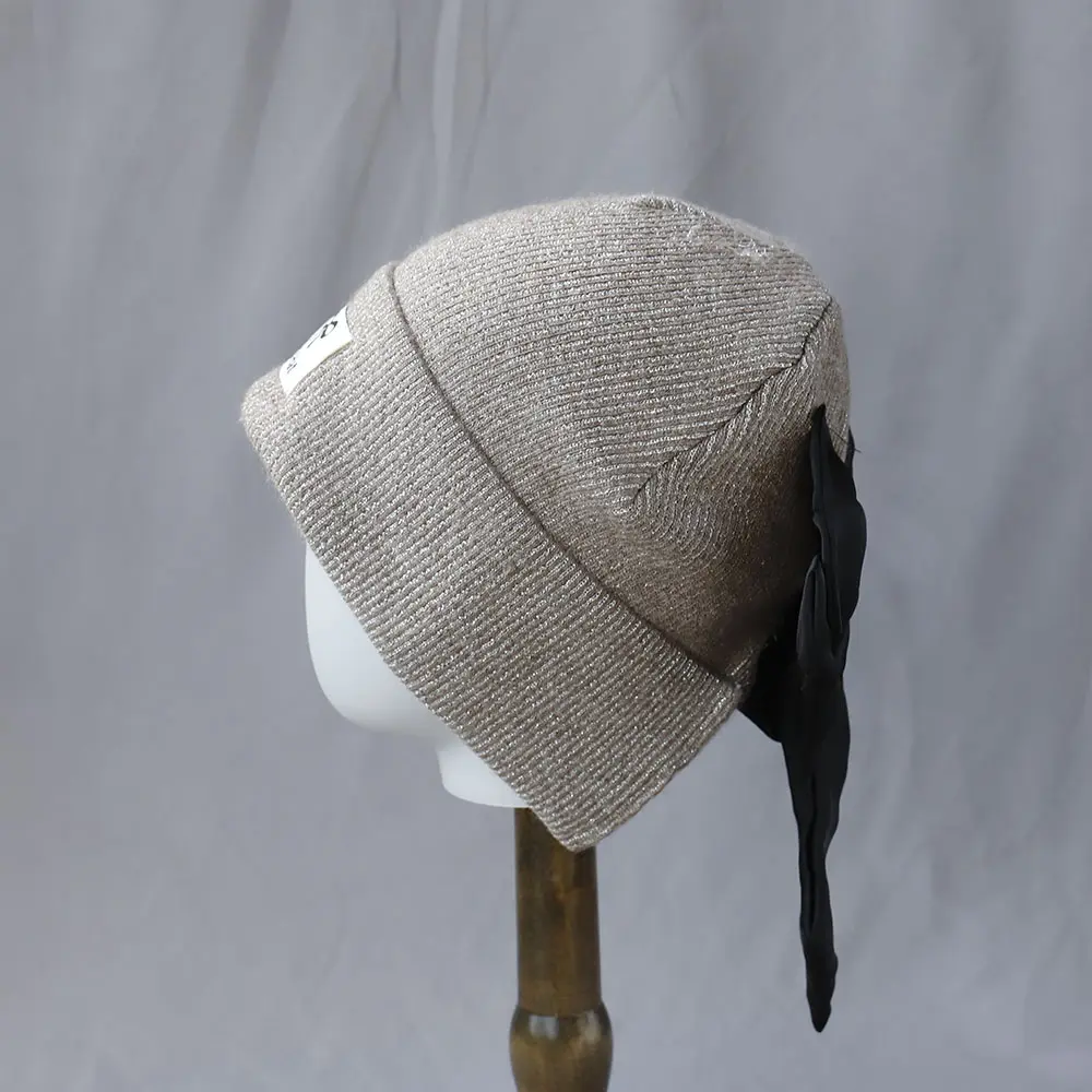 Ladies' BucketHat Korean Knitted Striped Verstaile Hollow Breathable bow Hat Beach Vacation Sunscreen Sunshade Hats For Girl