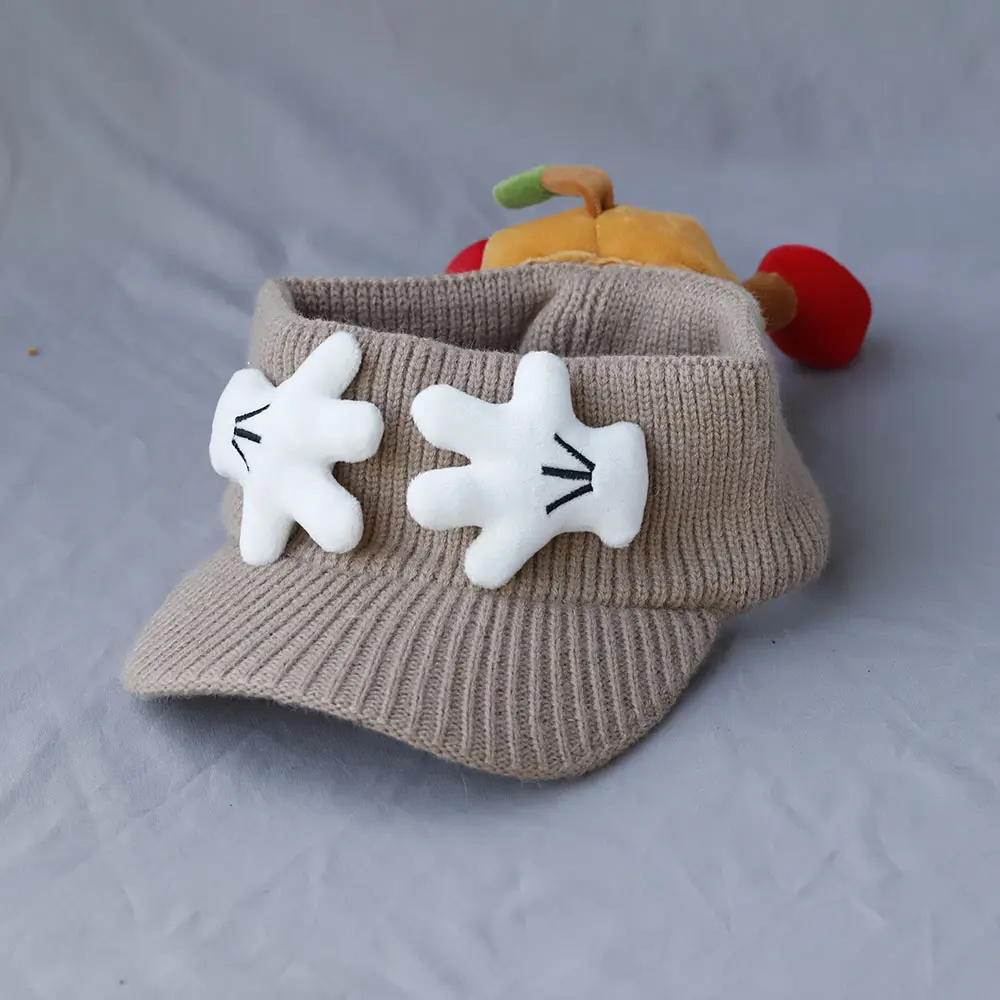 Hat Female 2025 New Cute Cartoon Mickey Little Hand Empty Top Hat Korean Version Retro Washed Denim Visor