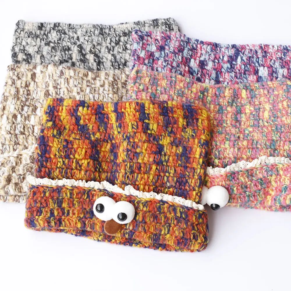 New cute Crochet Korean Handmade Bucket Hat Women Weaving Knitted Hat Y2k Fashion Flowers Autumn Winter Beanies Basin Cap