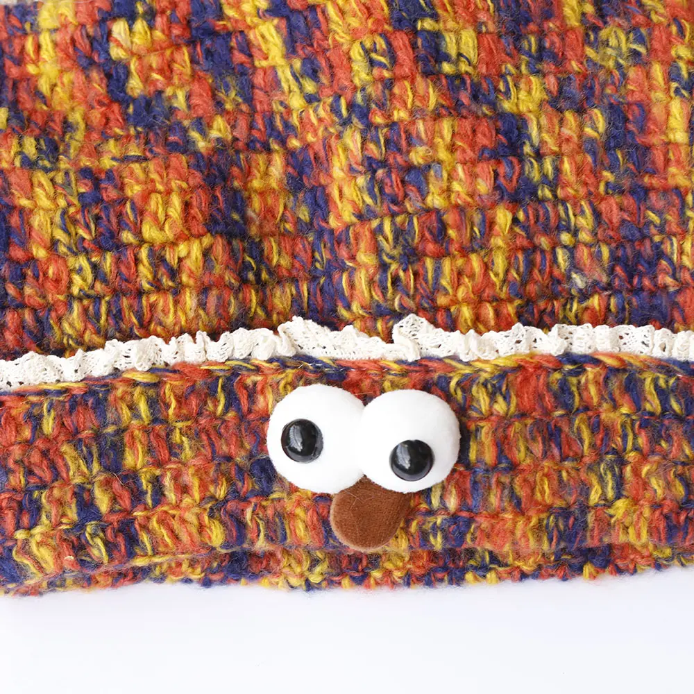 New cute Crochet Korean Handmade Bucket Hat Women Weaving Knitted Hat Y2k Fashion Flowers Autumn Winter Beanies Basin Cap
