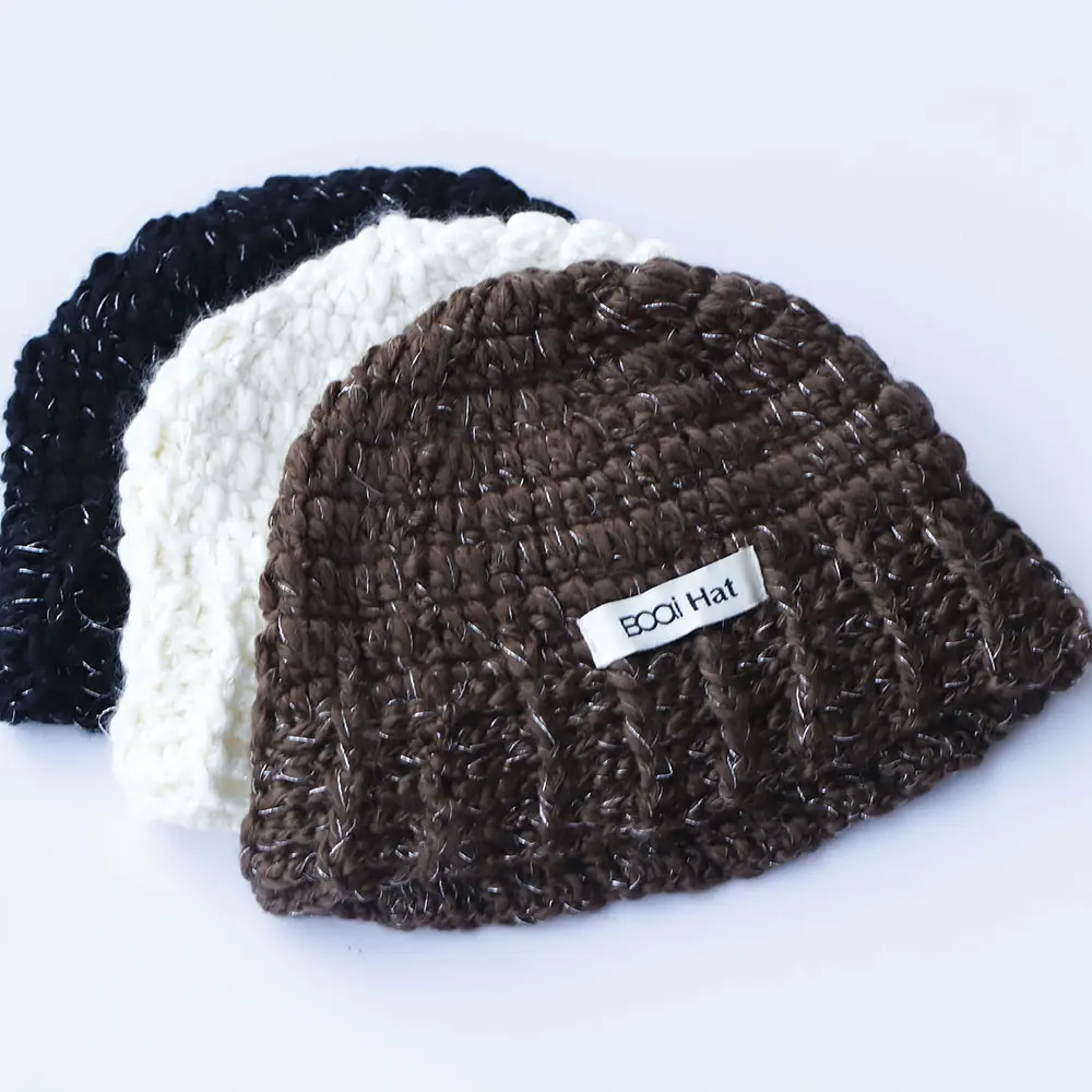2025 new Autumn Winter Colored Handmade Knitted Bucket Hats Versatile Crochet Thick Women Fisherman Hats