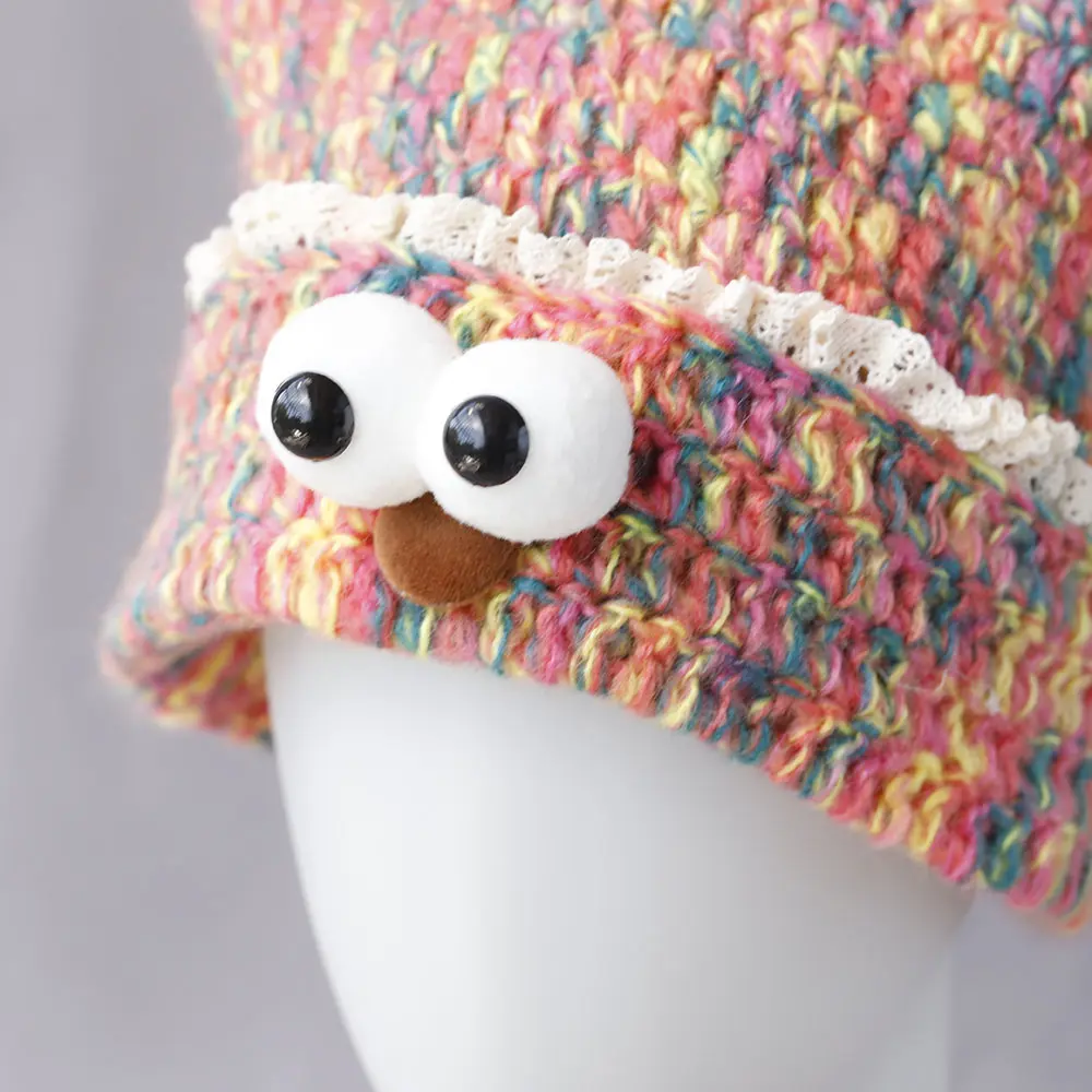 New cute Crochet Korean Handmade Bucket Hat Women Weaving Knitted Hat Y2k Fashion Flowers Autumn Winter Beanies Basin Cap