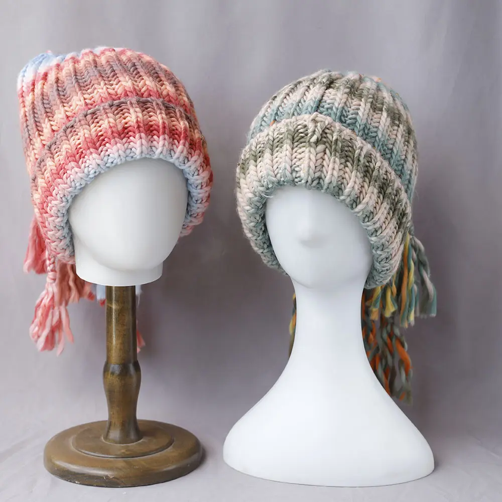2025 new Y2K Knitted Hooded Caps Winter Balaclava Hats Women Outdoor Warmer Drawstring Hats One-piece Neck Collar Beanies Cap