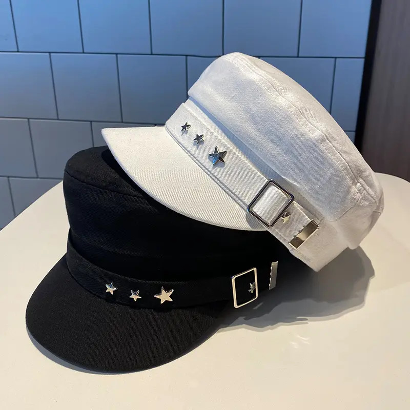 Autumn Winter Retro Women Beret Hats Solid Color Military Octagonal Caps Korean Girl Newsboy Painter Caps