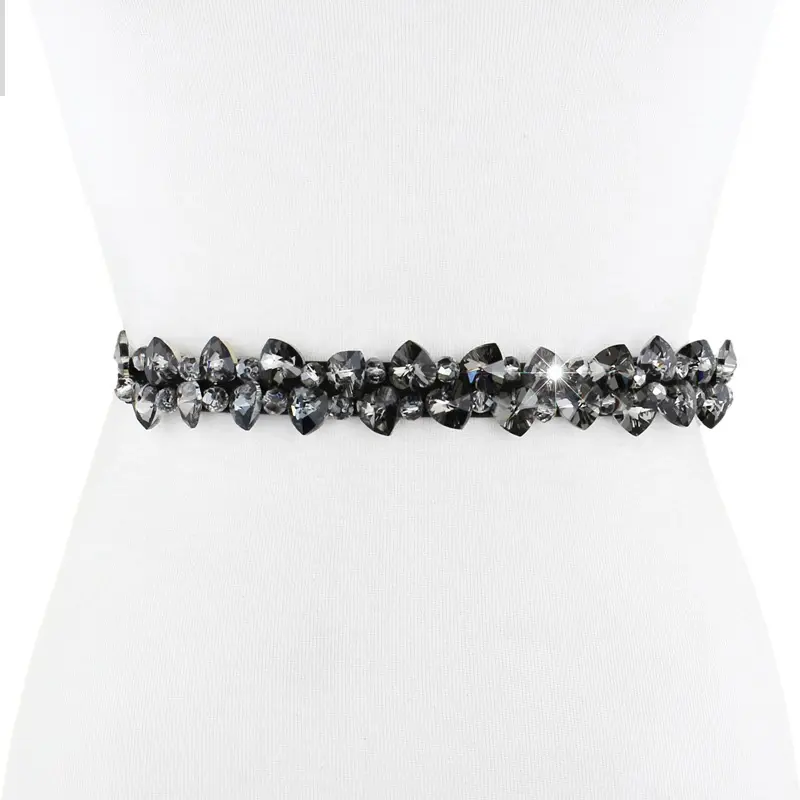 Fashion Rhinestone Crystal Belts For Women Black Gold Luxury Waist Belts Lady Female Dress Shirt Decorative Straps