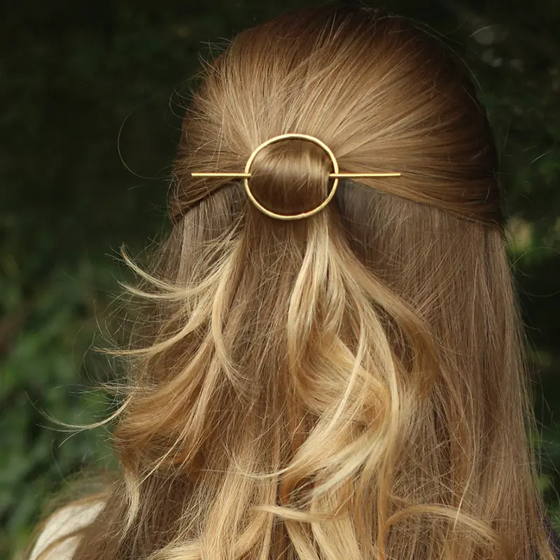 Vintage Round Hair Clip Women Metal Circle Hair Jewelry Hair Hairpin Tiara Girls Hair Accessories