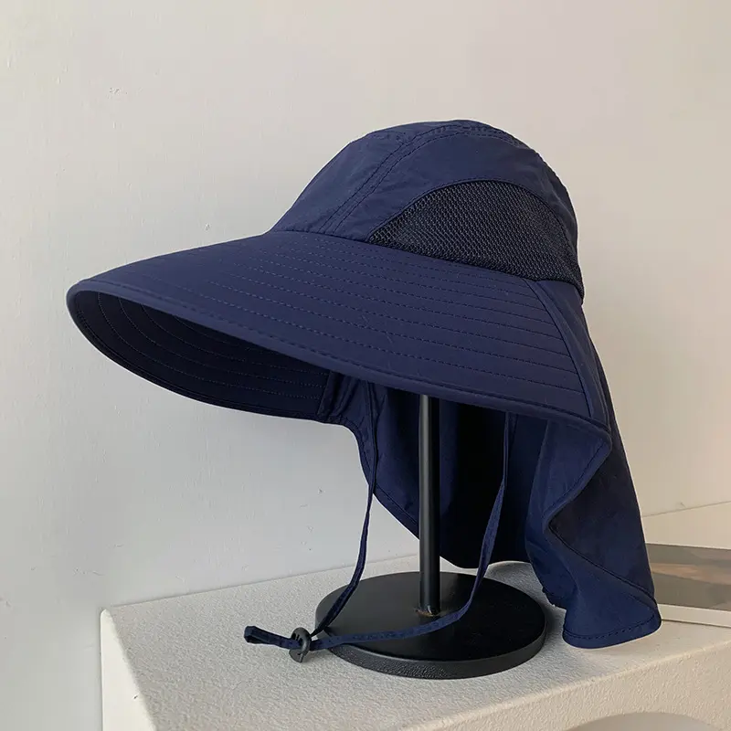 Summer Large Brim Fisherman Caps for Men Women Outdoor Mountaineering Cycling Sunscreen Hats Face Neck Protection Shawl Hats