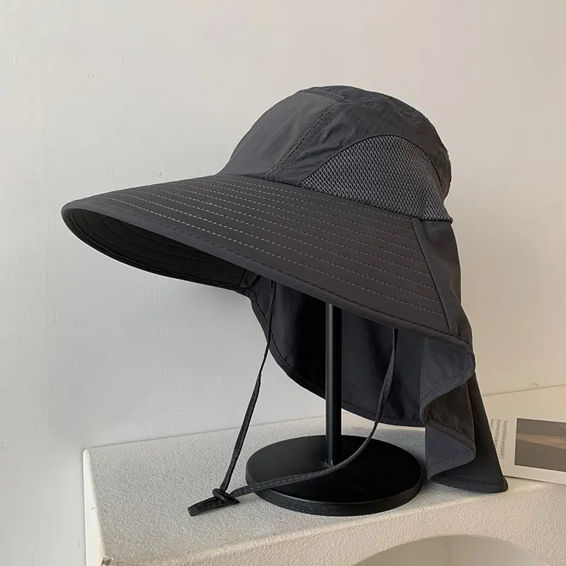 Summer Large Brim Fisherman Caps for Men Women Outdoor Mountaineering Cycling Sunscreen Hats Face Neck Protection Shawl Hats