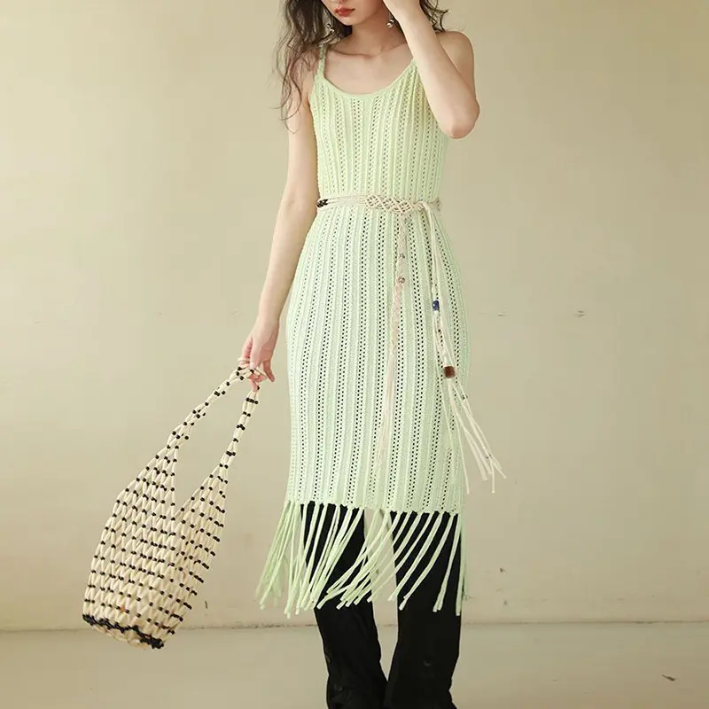 Boho Tassel Bead Waist Belt for Women Lady Ethnic Style Cotton Linen Woven Waistbands Dress Shirt Decorative Waist Strap Ropes