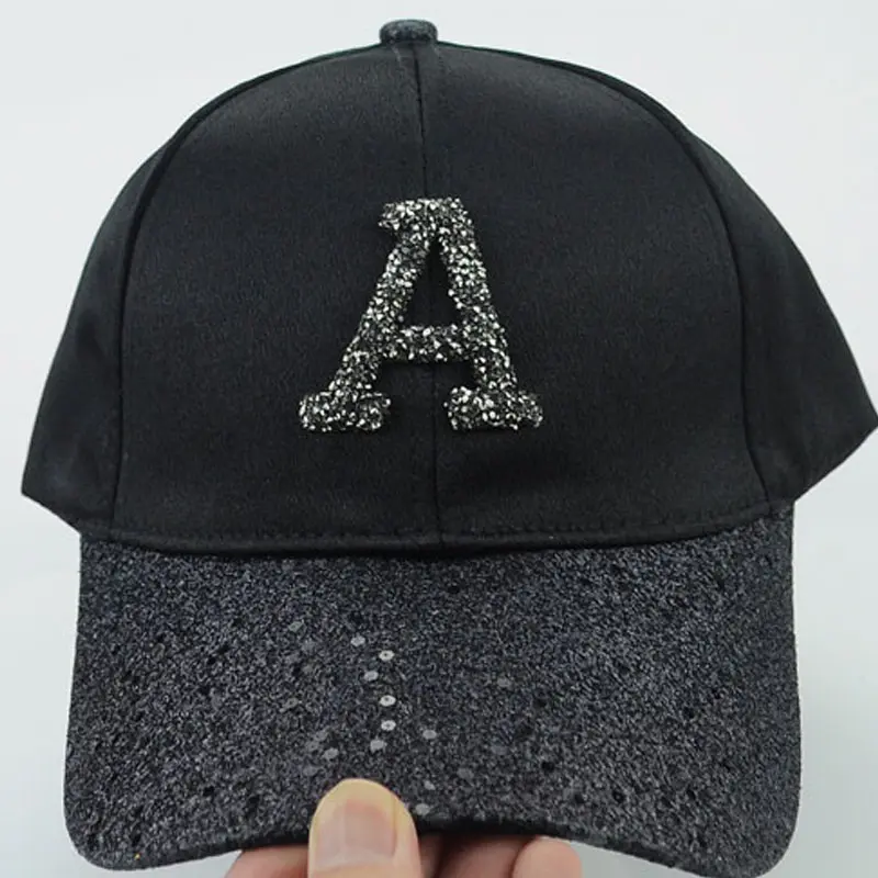 Women's Cap Rhinestone Sequin Letter Baseball Cap Summer Girls Female Snapback Hip Hop Caps Adjustable Sun Hat