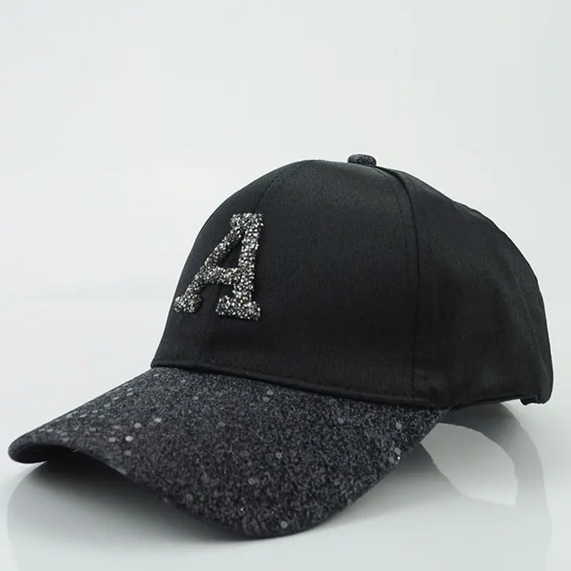 Women's Cap Rhinestone Sequin Letter Baseball Cap Summer Girls Female Snapback Hip Hop Caps Adjustable Sun Hat