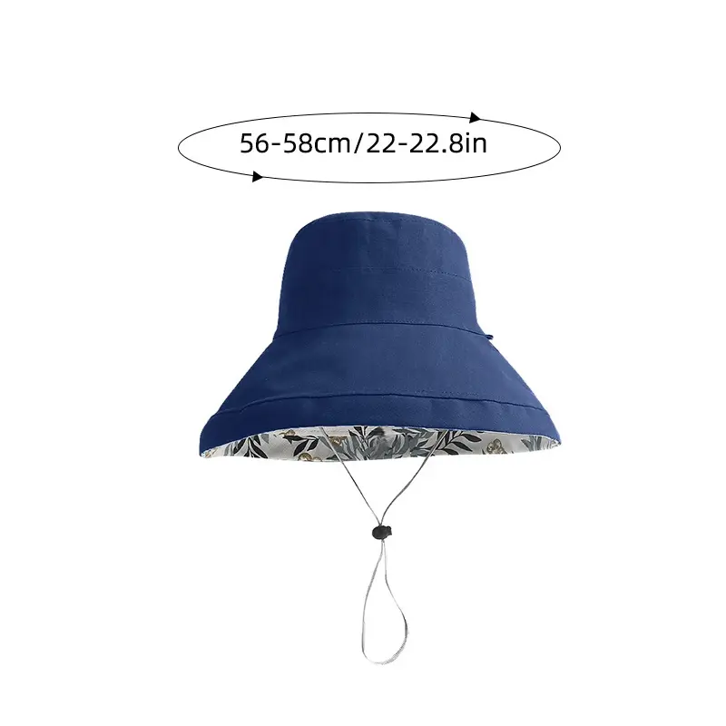 Double Sided Wear Fisherman Caps for Women Floral Print Summer Panama Sun Hats Outdoor Beach Sunscreen Bucket Hats