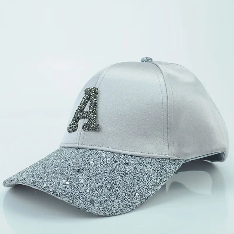 Women's Cap Rhinestone Sequin Letter Baseball Cap Summer Girls Female Snapback Hip Hop Caps Adjustable Sun Hat