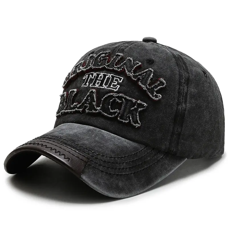 Retro Embroidery Letter Baseball Caps for Men Women Fashion Patchwork Washed Cotton Snapback Hats Hip Hop Outdoor Sunshade Hats