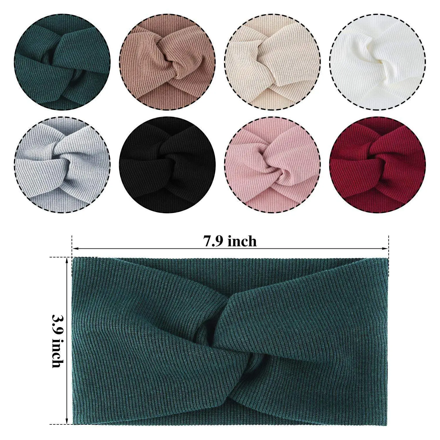 Solid Color Warm Ear Protection Women Hat Winter Wide Turban Hats Beanies Soft Elastic Cross Twist Headband Knitted Cap