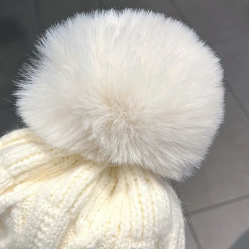Soft Pompom Women Knitted Pullover Hats Autumn Winter Twist Woolen Beanies Caps Korean Girl Outdoor Windproof Bonnet Skullcaps