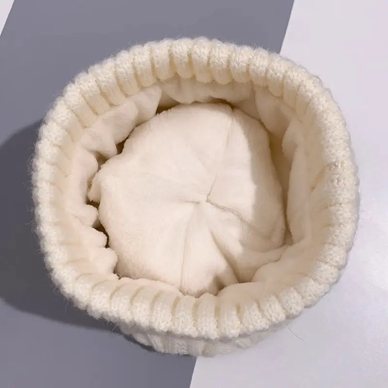 Soft Pompom Women Knitted Pullover Hats Autumn Winter Twist Woolen Beanies Caps Korean Girl Outdoor Windproof Bonnet Skullcaps