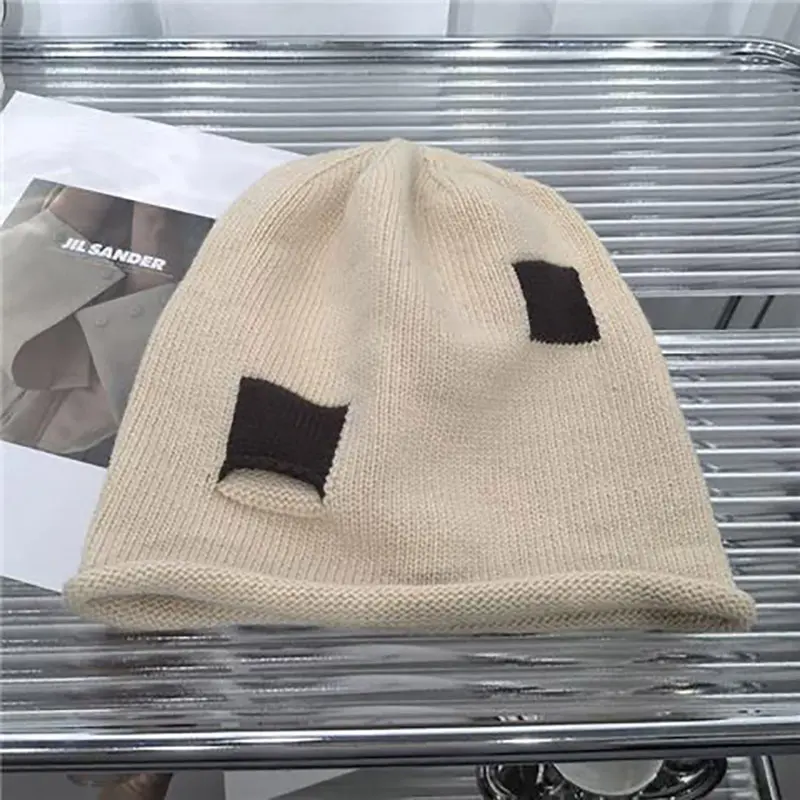 Retro Patchwork Beanies Autumn Winter Elastic Warm Woolen Knit Pullover Hats Unisex Outdoor Streetwear Fashion Hip Hop Hats