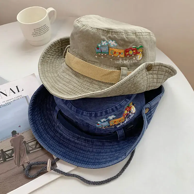 Retro Washed Cotton Fisherman Caps for Women Outdoor Hiking Mountaineering Sun Hats Wide Brim Sunshade Western Cowboy Caps